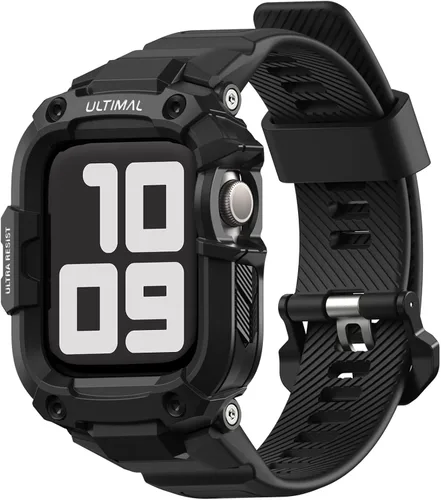 Vista 20 de ULTIMAL Correa resistente compatible con Apple Watch Band de 1.614 pulgadas, 1.575 pulgadas, SE3 SE2 SE Series 9/8/7/6/5/4 con funda, correa a
