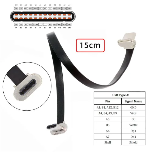 Vista 6 de xiwai Cable de carga USB-C corto en ángulo macho a macho de 5.9 in ultra