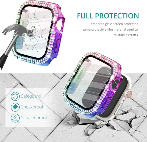 Vista 93 de Surace Bling - Carcasa con protector de pantalla para Apple Watch Series 3, 2, 1 de 1.496 pulgadas