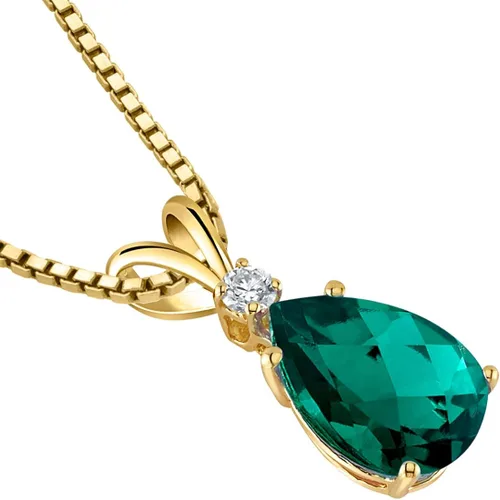 Vista 3 de Peora Dije de oro de 14 quilates para mujer con diamante, elegante diamante solitario en forma de lágrima de 10x7mm 0.394 x 0.276 pulgadas, piedras