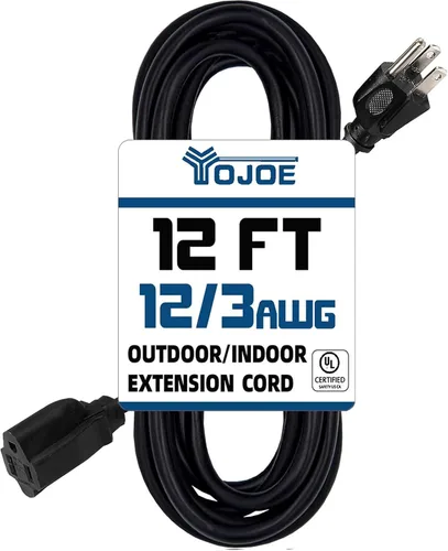 Vista 12 de YOJOE Extensión de cable para interiores y exteriores con extremo iluminado, cable resistente de 3 puntas 15A a prueba de inclemencias del tiempo