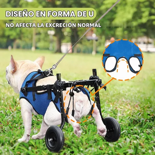 Vista 5 de Soporte de pierna y cadera para perro para silla de ruedas para mascotas, silla de ruedas para patas traseras, carrito ajustable para mascotas