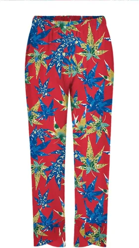 Vista 4 de Pantalón de lino con cintura elástica para mujer, estilo casual, a la moda, bohemio, estampado, pantalones recortados, holgados, pantalones harén