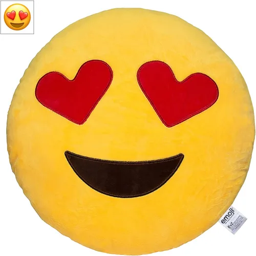 Vista 28 de Emoji Cara de Alienígena Cojín de Emoticón Relleno de Felpa Suave Almohada, Certificado Oficial, EvZ 31cm Gris