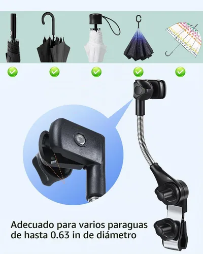 Vista 5 de Accesorio para sombrilla para cochecito, soporte ajustable para silla