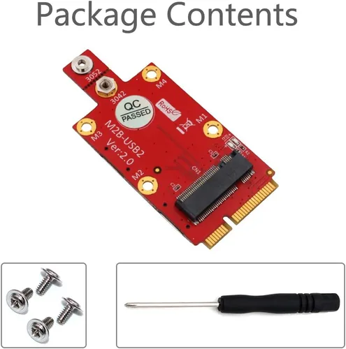 Vista 6 de HLT M.2 (NGFF) Key B a Mini PCI-E Adaptador con ranura para tarjeta Nano SIM dual