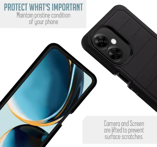 Vista 4 de Customerifrst - Funda para teléfono a prueba de golpes, compatible con OnePlus Nord N30 5G, con clip para cinturón, funda resistente de cuerpo Raya