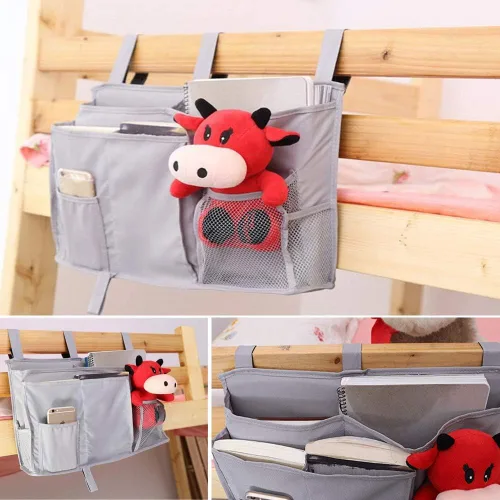 Vista 4 de Organizador para literas - Organizador de almacenamiento para cabecera con bolsillo, organizador colgante para campamento, dormitorio, habitación