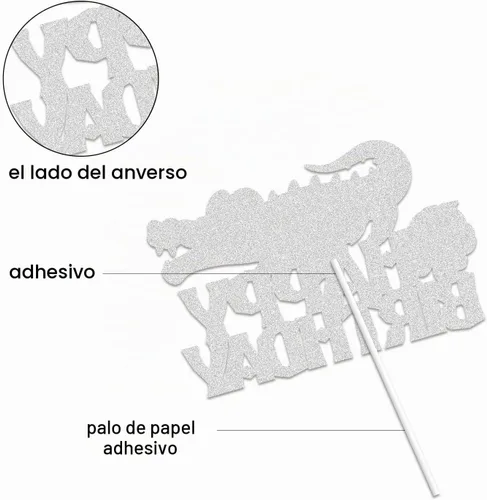 Vista 3 de Decoración de pastel de cocodrilo con temática de animales, suministros de fiesta de cumpleaños negro y verde con purpurina temática de cocodrilo