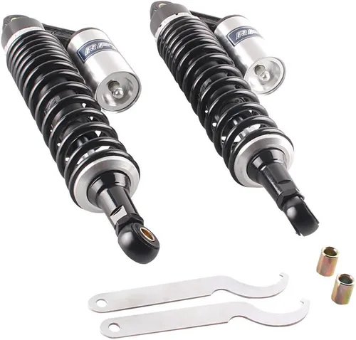 Vista 6 de Mallofusa Par de amortiguadores de aire traseros para motocicleta de 375 mm, 14.76 pulgadas, ajuste para Honda Yamaha Suzuki Kawasaki Dirt Bike ATV