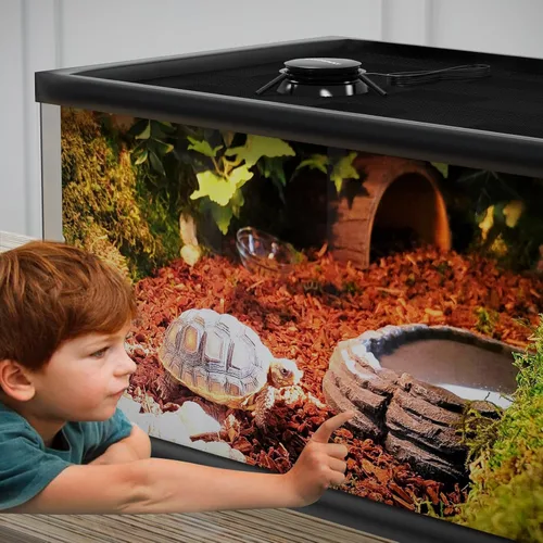 Vista 7 de Luz de reptil UVB/UVA ajustable de 6 pulgadas con temporizador y atenuador, para reptiles de selva tropical y desierto, pitón, tortugas, luz