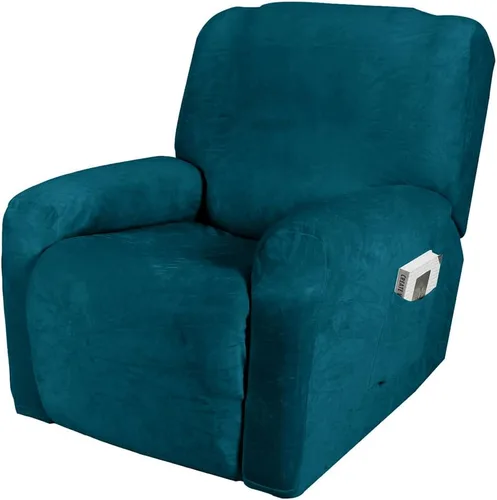 Vista 31 de vctops Fundas reclinables de felpa de terciopelo de lujo, 4 piezas, fundas elásticas y suaves para sofá, protector antideslizante de muebles