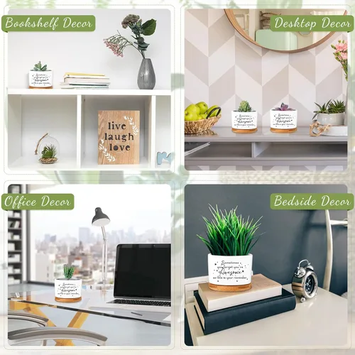 Vista 6 de 12 macetas inspiradoras para suculentas, regalo de agradecimiento a granel para mujeres, empleadas, profesores, compañeras de trabajo, Sometimes You