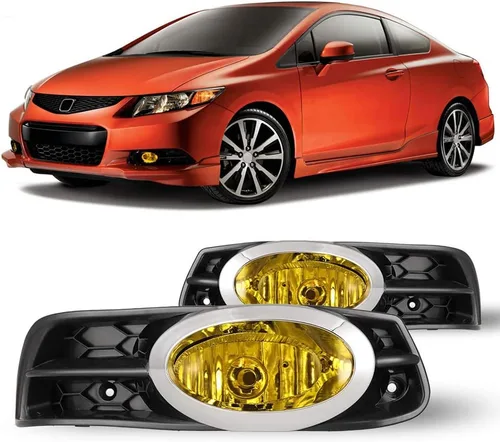 Vista 5 de CPW OEM niebla luces montaje para 2012 2013 Honda Civic 2 puerta Coupe Driver & Passenger Driving Projector Fog Lights Replacement w/Wiring
