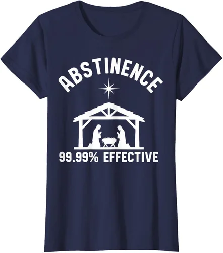 Vista 34 de Abstinence 99.99 Percent Effective Nativity Christmas Joke T-Shirt