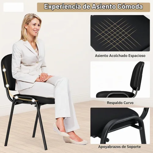 Vista 5 de Giantex Set de 5 sillas de conferencia Elegant Design Office Set de espera para huéspedes