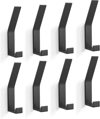 Vista 16 de Ganchos para Perchero Montados en la Pared, Negro, 2 Paquetes, Ganchos de Cuerda para Toallas de Baño para Cocina, Puerta, Gabinete, Baño