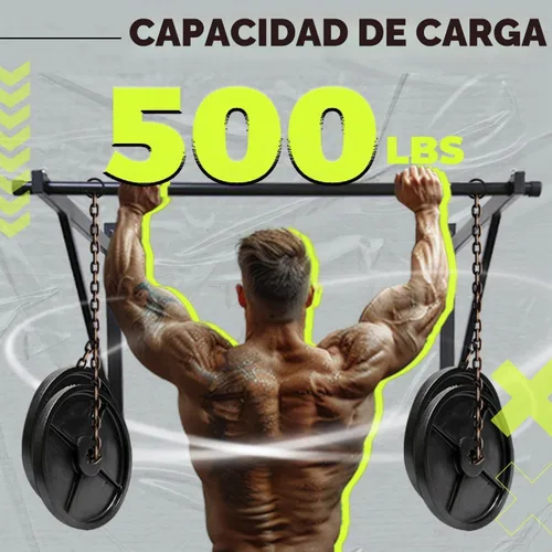 Vista 4 de ECOTRIC 46" Wall Mounted Pull Up Chin Up Bar Heavy Duty Gym Workout Fitness