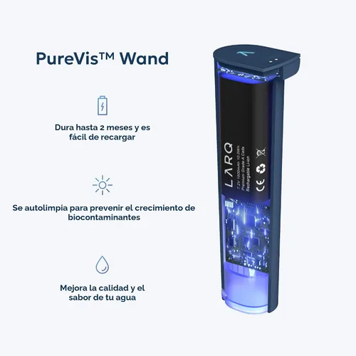 Vista 5 de LARQ PureVis - Jarra de agua 3 en 1, purificador, filtro y seguimiento, jarra purificadora de agua de 8 tazas con filtro avanzado para agua limpia