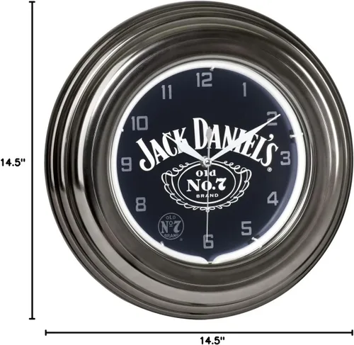 Vista 9 de Jack Daniel's Whiskey Logo - Old Number 7 - Reloj de pared con barra de neón individual
