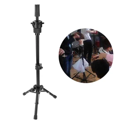 Vista 8 de Soporte para cabeza de maniquí, soporte de trípode, ajustable, profesional, de plástico, para peluca, sombrero, soporte para cabello para cabeza