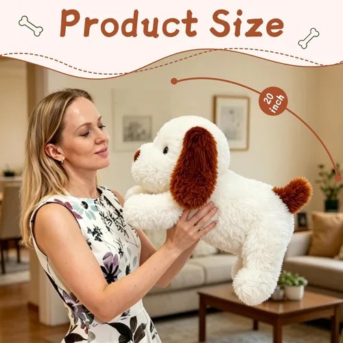 Vista 4 de Animales de Peluche Cachorro de 20 pulgadas, Animal de Peluche Perro Suave, Lindo Regalo de Peluche de Perro Cachorro para Niños y Niñas