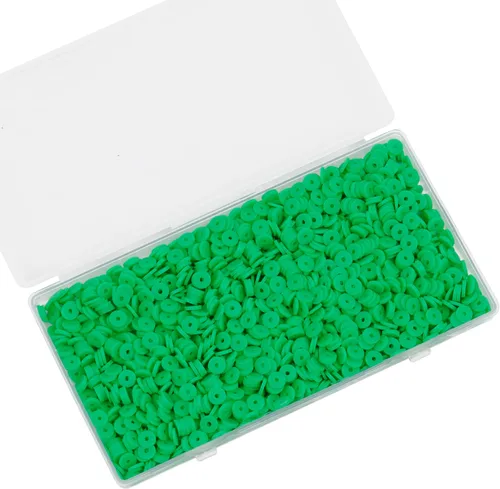 Vista 5 de 2000 piezas de cuentas de arcilla blanca cuentas espaciadoras de arcilla polimérica cuentas planas cuentas redondas de vinilo Heishi de 6 mm