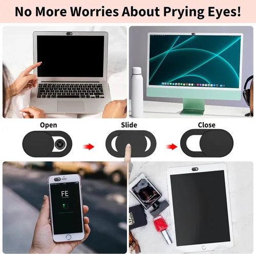 Vista 6 de Yilador Funda para cámara de laptop, funda ultradelgada para cámara web para iPhone, iPad, MacBook Pro, iMac, teléfono celular, accesorios de PC