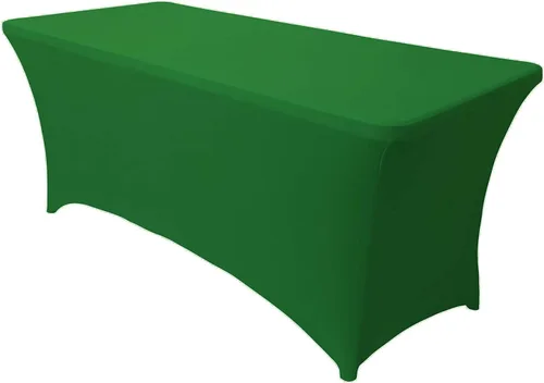 Vista 101 de Obstal Funda de mesa de elastano elástica de 4 pies para mesas plegables estándar, paquete de 2 manteles rectangulares universales ajustables