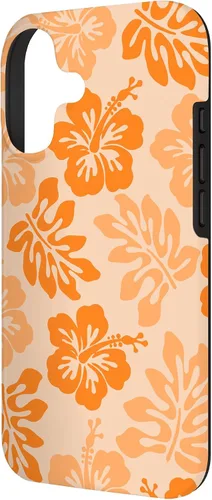 Vista 2 de Orange Hibiscus Y2K Tropical Floral Hawaiian Flowers Pattern Case for iPhone 17