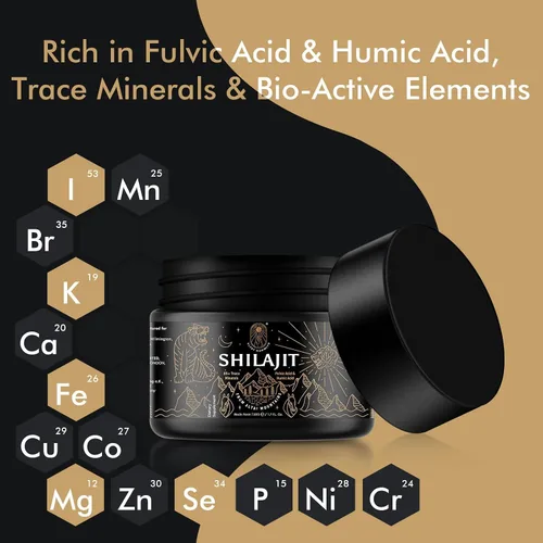 Vista 4 de Resina de Shilajit con Ácido Fúlvico y Minerales Traza, Shilajit Siberiano Original Puro con 85+ Ácido Húmico Suplemento en Gel para Energía