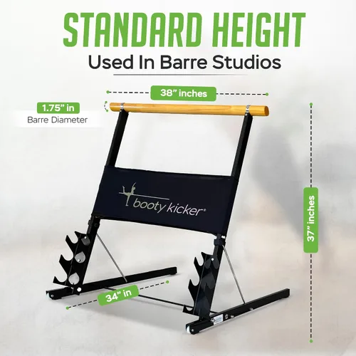 Vista 6 de Portable Folding Exercise Bar for Barre, Balance and Ballet Home Workouts, Strong Freestanding Stable Design