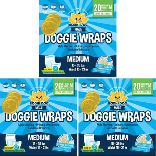Vista 9 de Bodhi Dog Pañales desechables para perros machos, superabsorbentes, a prueba de fugas, ajuste ajustable, diseño cómodo, control avanzado de humedad