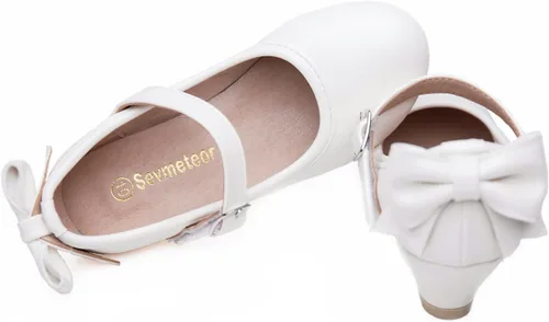 Vista 3 de Zapatos de vestir para niñas, zapatos de princesa de tacón bajo, zapatos planos Mary Jane para fiestas de bodas y niños pequeños