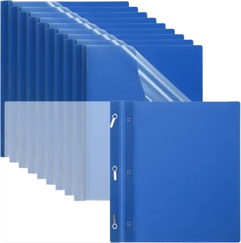 Vista 7 de PATIKIL Cubiertas de informes de plástico con punta, 10 carpetas de presentación frontal transparente de capacidad de 80 hojas con 3 sujetadores