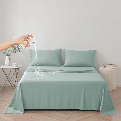 Vista 14 de Funda de cama impermeable para perros y gatos, resistente al pelo de las mascotas, funda protectora para cama con tela fina 100% impermeable