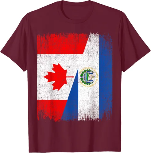 Vista 13 de Camiseta Half Canada El Salvador Flag Canadian Salvadoran Pride Roots