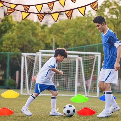 Vista 5 de 30 conos de disco de entrenamiento de agilidad con bolsa de transporte para entrenamiento, fútbol, baloncesto, niños, deportes, marcadores de cono
