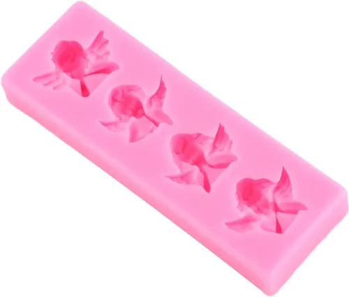 Vista 5 de Moldes de silicona para decoración de pasteles de querubín de ángel para decoración de pasteles, decoración de cupcakes, azúcar, manualidades