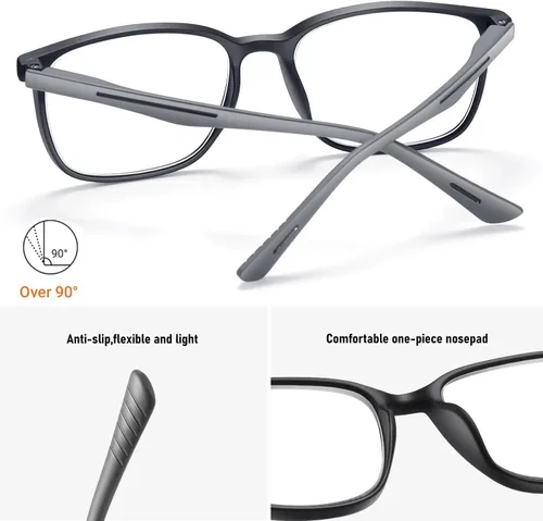 Vista 3 de Reading Glasses for Men,Blue Light Blocking Readers for men with Comfort Spring Hinge