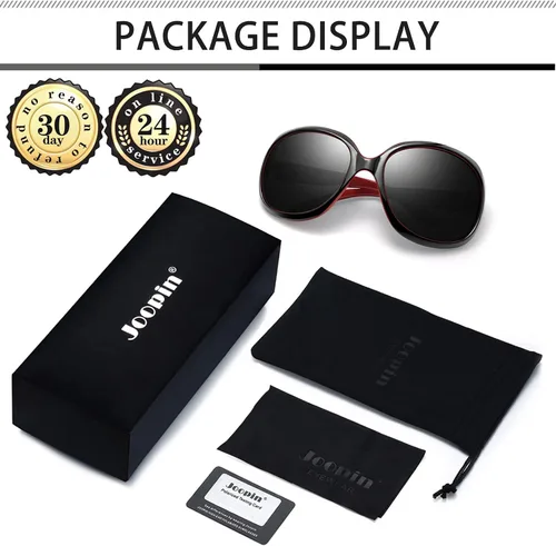 Vista 23 de Joopin Lentes de sol de gran tamaño para mujer, polarizados, grandes, para conducción, protección UV, grandes sombras