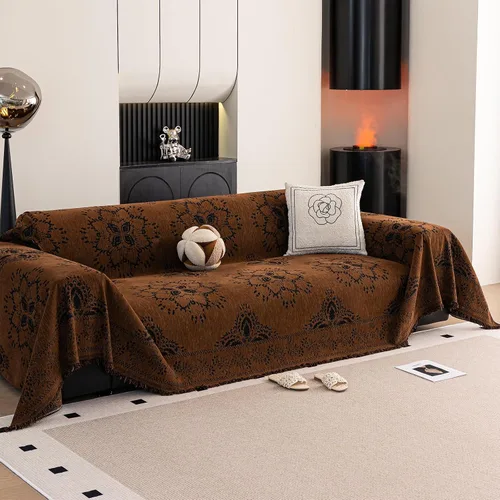 Vista 20 de DREAMINGO Funda para sillón reclinable con estampado floral verde y botánico de jacquard, 1 cojín, acogedora funda de felpilla para sala de estar