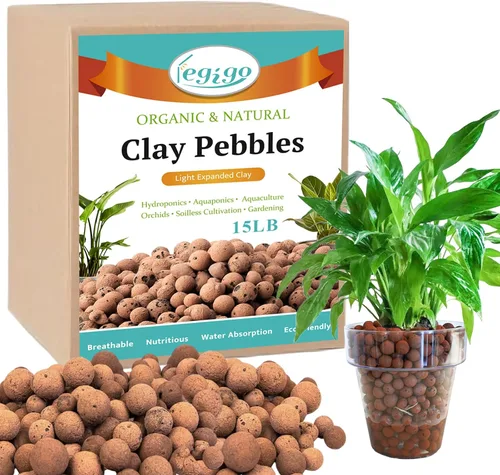 Vista 12 de Legigo Guijarros de arcilla Leca de 2 libras para plantas, bolas de arcilla