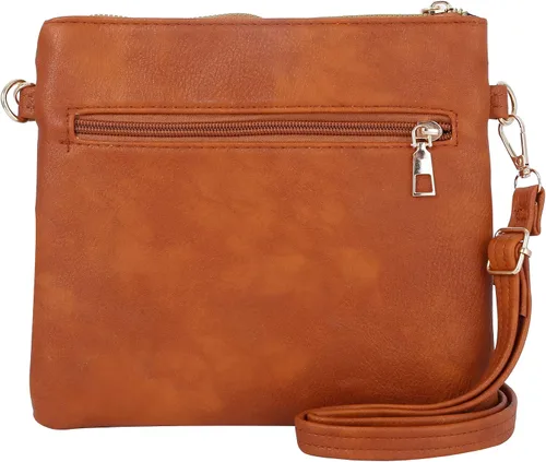 Vista 2 de DELUXITY Essential Casual Functional Multi Pocket Double Zipper Crossbody Purse Bag Shoulder Bag for Women