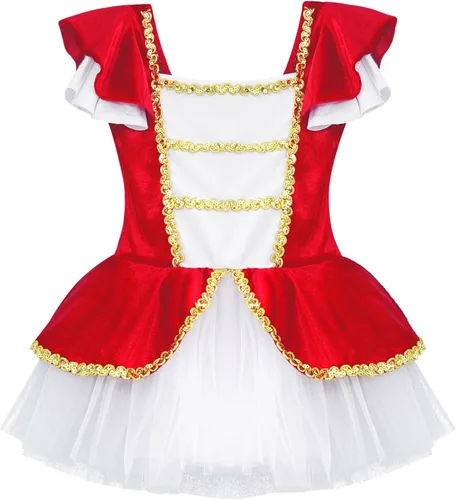 Vista 3 de Vestido de leotardo de ballet para niñas y niñas, con temática de cuento de hadas, fiesta de Ringmaster de malla, falda tutú de actuación