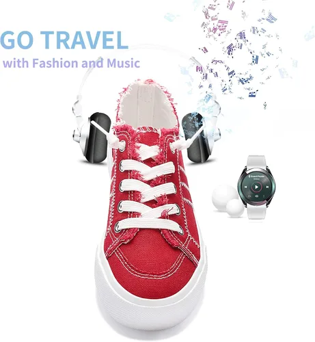Vista 7 de Obtaom Play Tenis de lona para mujer, sin cordones, a la moda, blanco desgastado y estampado de leopardo