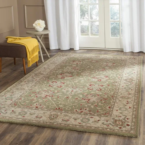 Vista 19 de SAFAVIEH Colección Antigüedades - Alfombra de 6' redonda, marrón y verde, hecha a mano, diseño oriental tradicional de lana, ideal para áreas