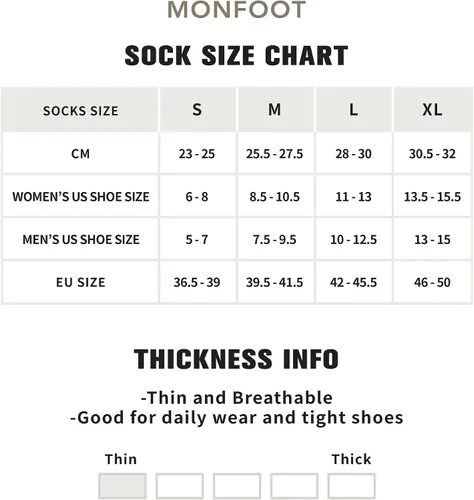 Vista 2 de MONFOOT 10 pares de calcetines antideslizantes transpirables para mujer y hombre, paquete múltiple