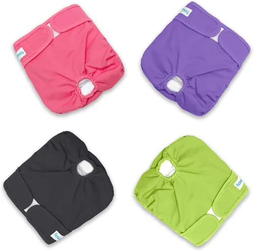 Vista 18 de Teamoy 4 piezas de pañales lavables para perras, fundas reutilizables para pañales de perras, superabsorbentes y cómodas, XS