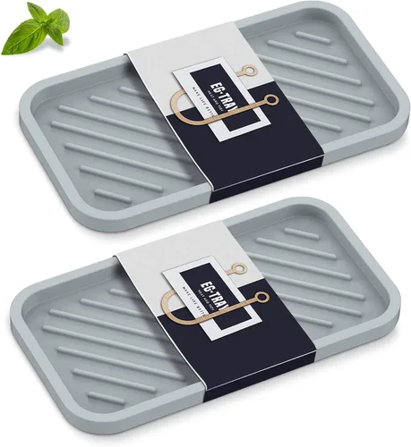 Vista 11 de EG-SIPRO Bandeja Organizadora de Fregadero de Cocina, Soporte para Esponja para Fregadero de Cocina Bandeja de Mostrador de Baño Portaesponjas